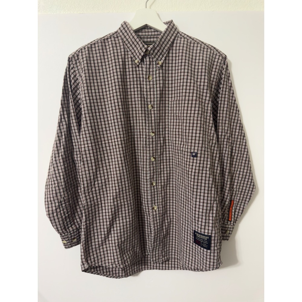 Abercrombie & Fitch Plaid Button Down Shirt Mens M Green Red Cotton